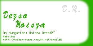 dezso moisza business card